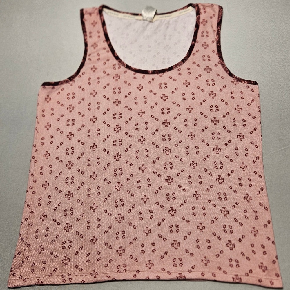 Lucky Brand Tank Top Womens Medium Pink Geometric Medallion Boho Sleeveless Knit
